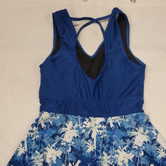 Kate Kasin Tropical Blue Halter Swim Dress Size S - Picture 7 of 13
